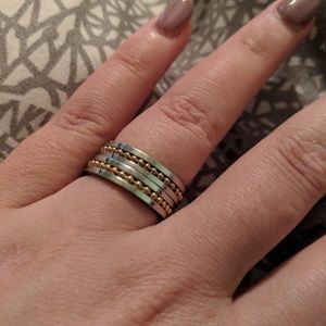 Silver and gold ring set